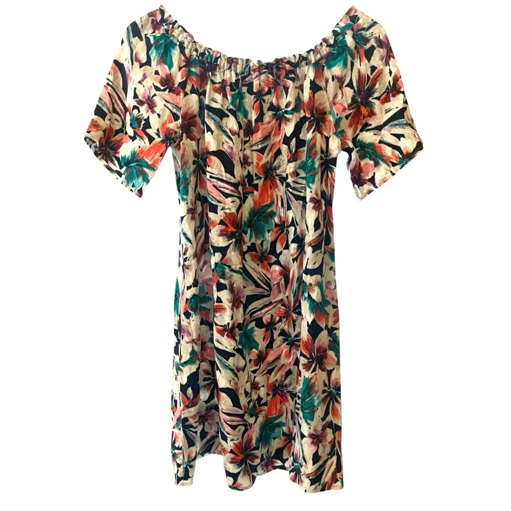 Ella Moss Tahiti Garden Off-The-Shoulder Dress, Small - Picture 1 of 10